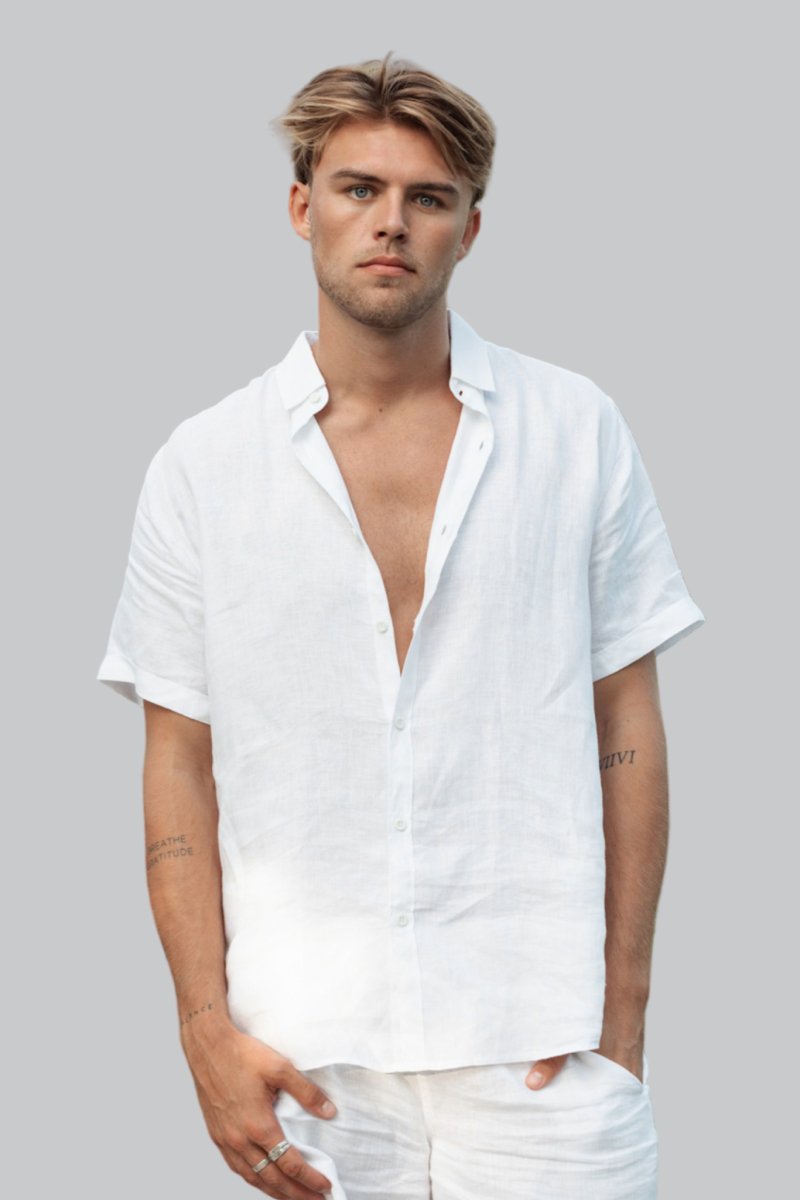 White - Long Sleeve Natural Hemp Shirt - Mr. Linen Co – MR. LINEN CO