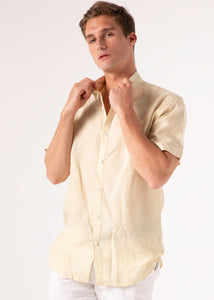 Aurum - Short Sleeve Italian Linen Shirt - Mr. Linen Co Mr. Linen CO