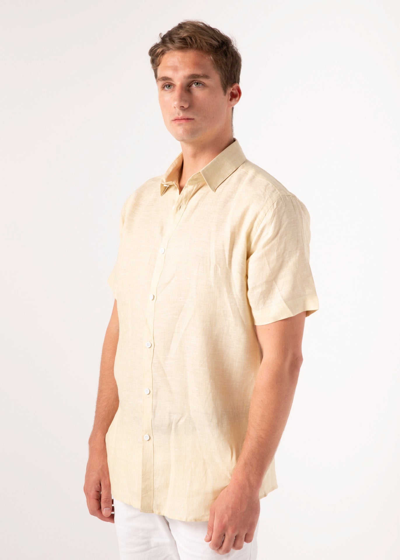 Aurum - Short Sleeve Italian Linen Shirt - Mr. Linen Co Mr. Linen CO