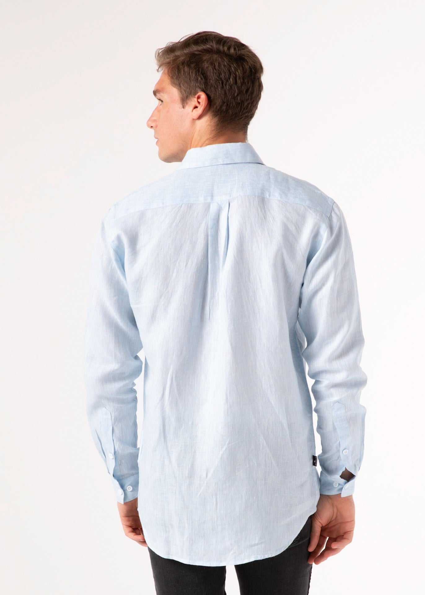 Capri Blue - Long Sleeve Italian Linen Shirt - Mr. Linen Co Mr. Linen CO