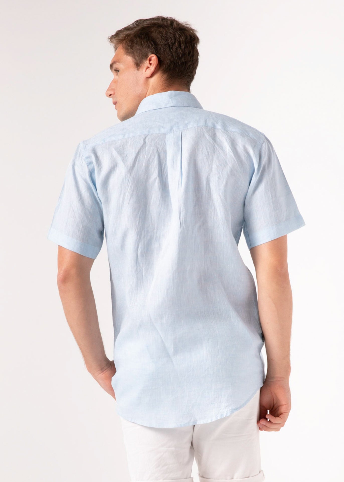 Capri Blue - Short Sleeve Italian Linen Shirt - Mr. Linen Co Mr. Linen CO