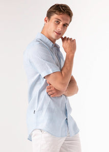 Capri Blue - Short Sleeve Italian Linen Shirt - Mr. Linen Co Mr. Linen CO