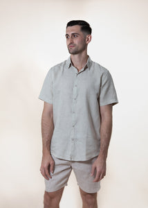 Natural - Short Sleeve Italian Linen Shirt - Mr. Linen Co Mr. Linen CO