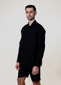 Nero - Long Sleeve Italian Linen Shirt - Mr. Linen Co Mr. Linen CO