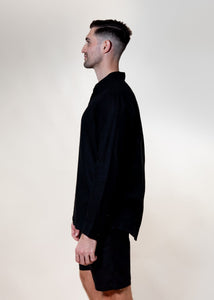 Nero - Long Sleeve Italian Linen Shirt - Mr. Linen Co Mr. Linen CO