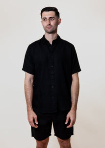 Nero - Short Sleeve Italian Linen Shirt - Mr. Linen Co Mr. Linen CO