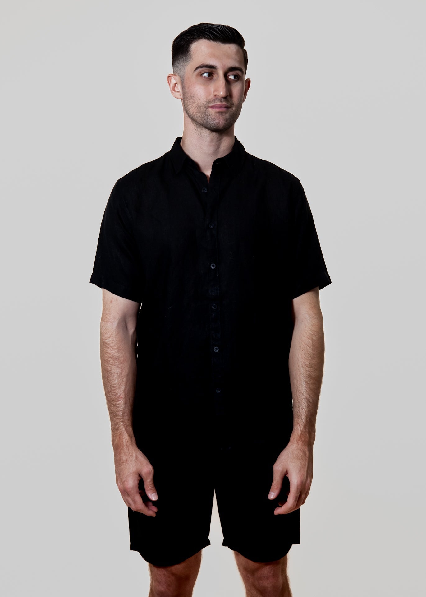 Nero - Short Sleeve Italian Linen Shirt - Mr. Linen Co Mr. Linen CO