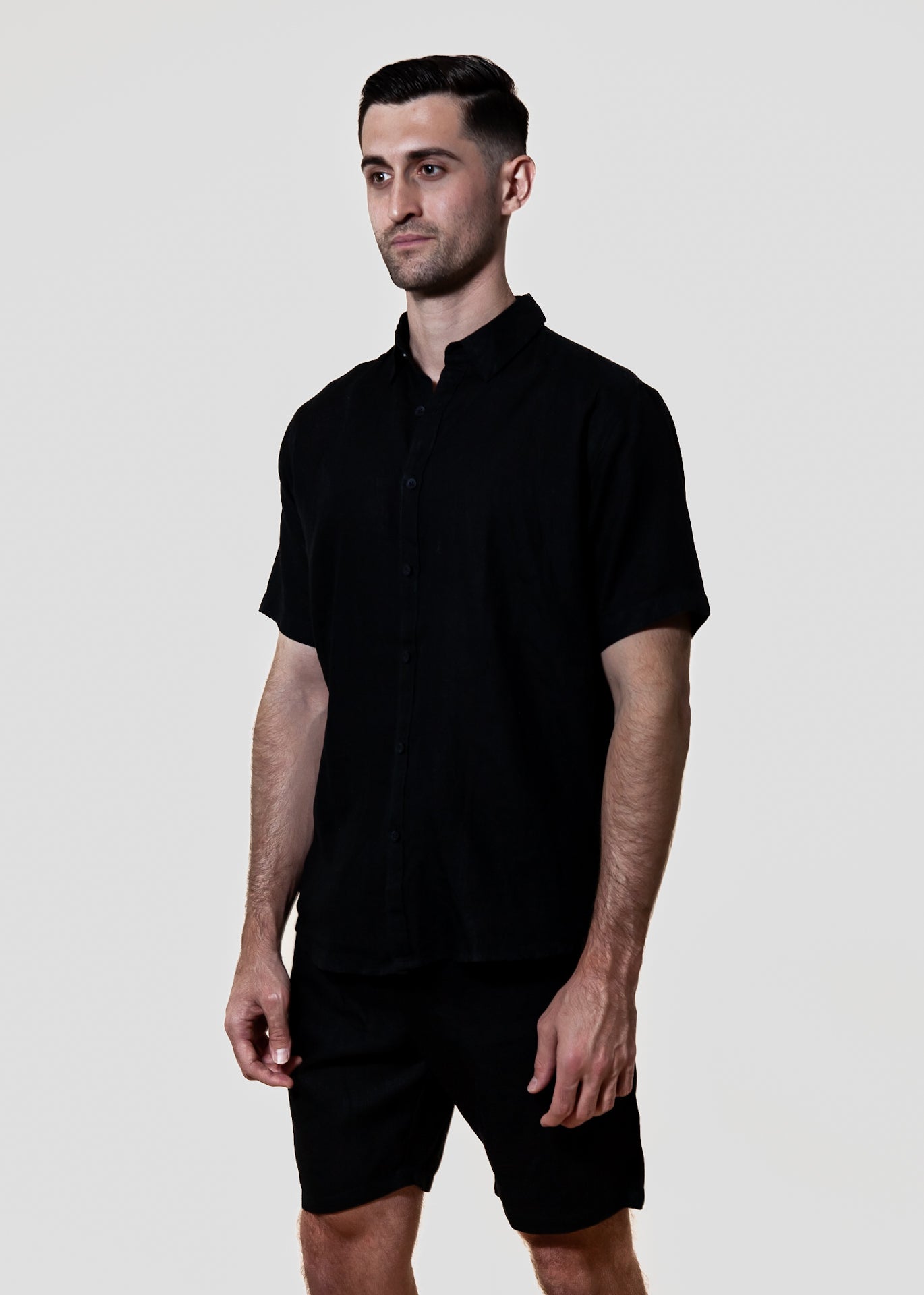 Nero - Short Sleeve Italian Linen Shirt - Mr. Linen Co Mr. Linen CO