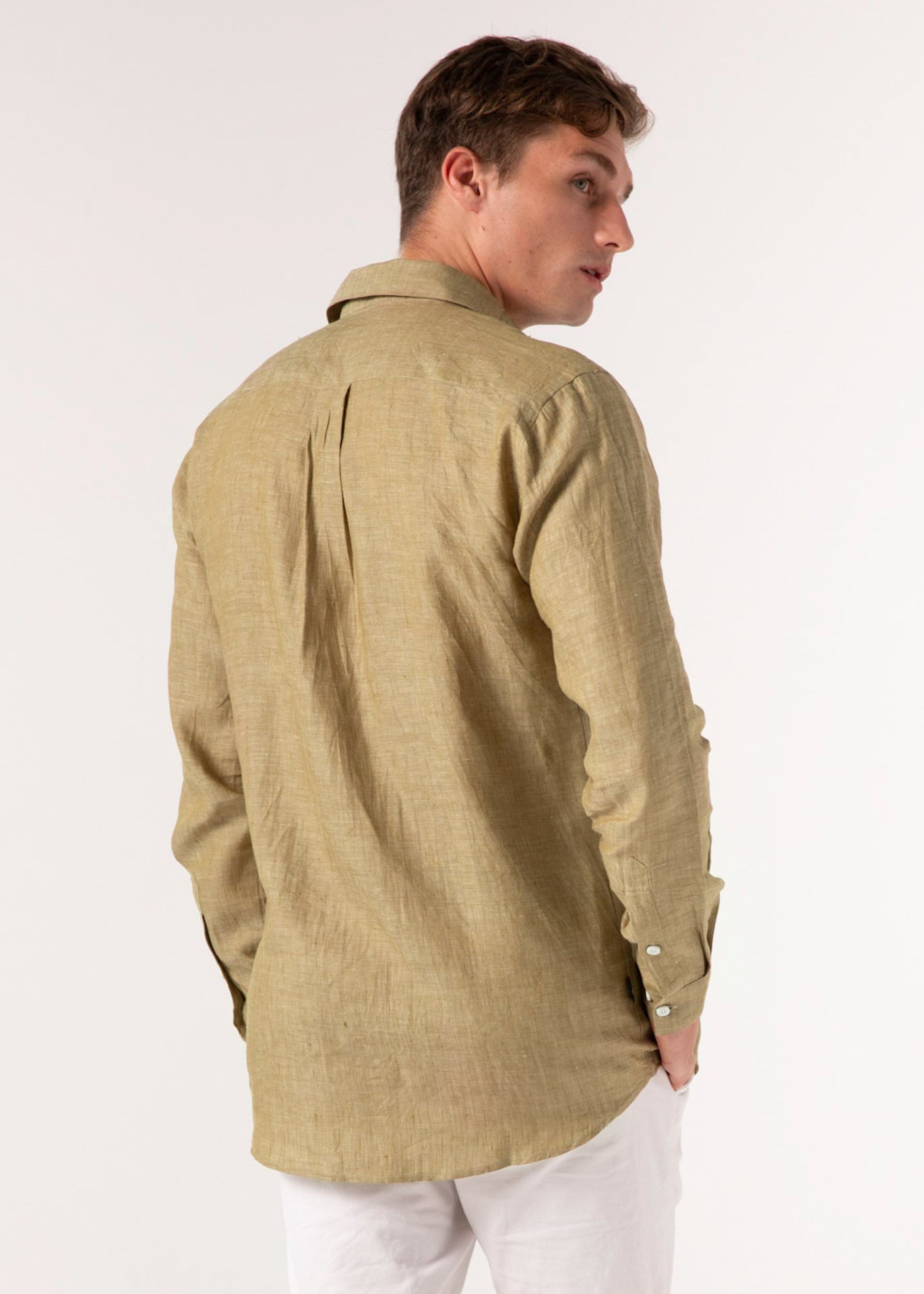 Olive Garden - Long Sleeve Italian Linen Shirt - Mr. Linen Co Mr. Linen CO