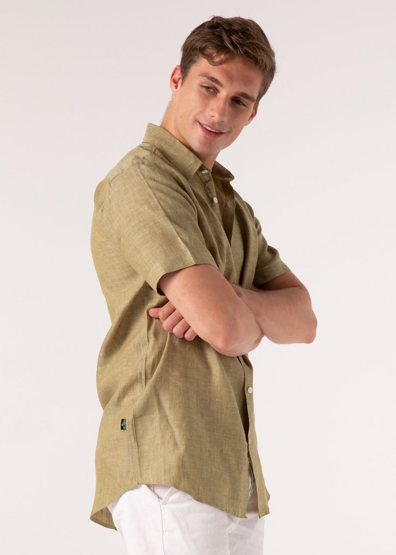 Olive Garden - Short Sleeve Italian Linen Shirt - Mr. Linen Co Mr. Linen CO