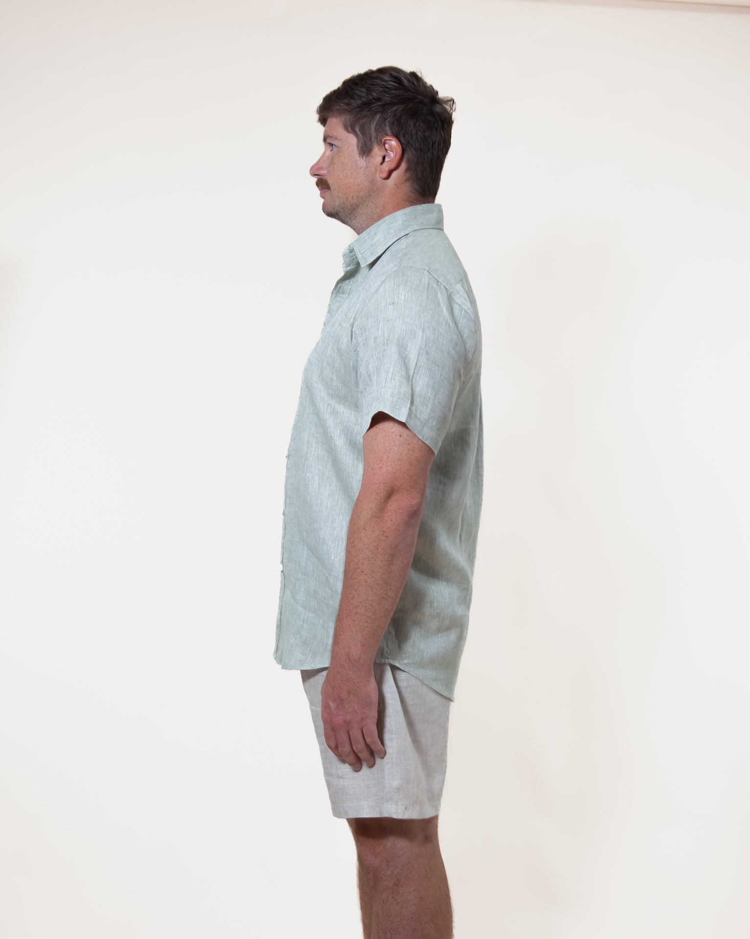 Pistachio - Short Sleeve Natural Hemp Shirt - Mr. Linen Co Mr. Linen CO