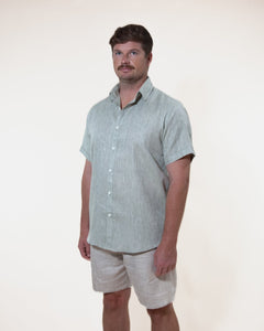 Pistachio - Short Sleeve Natural Hemp Shirt - Mr. Linen Co Mr. Linen CO
