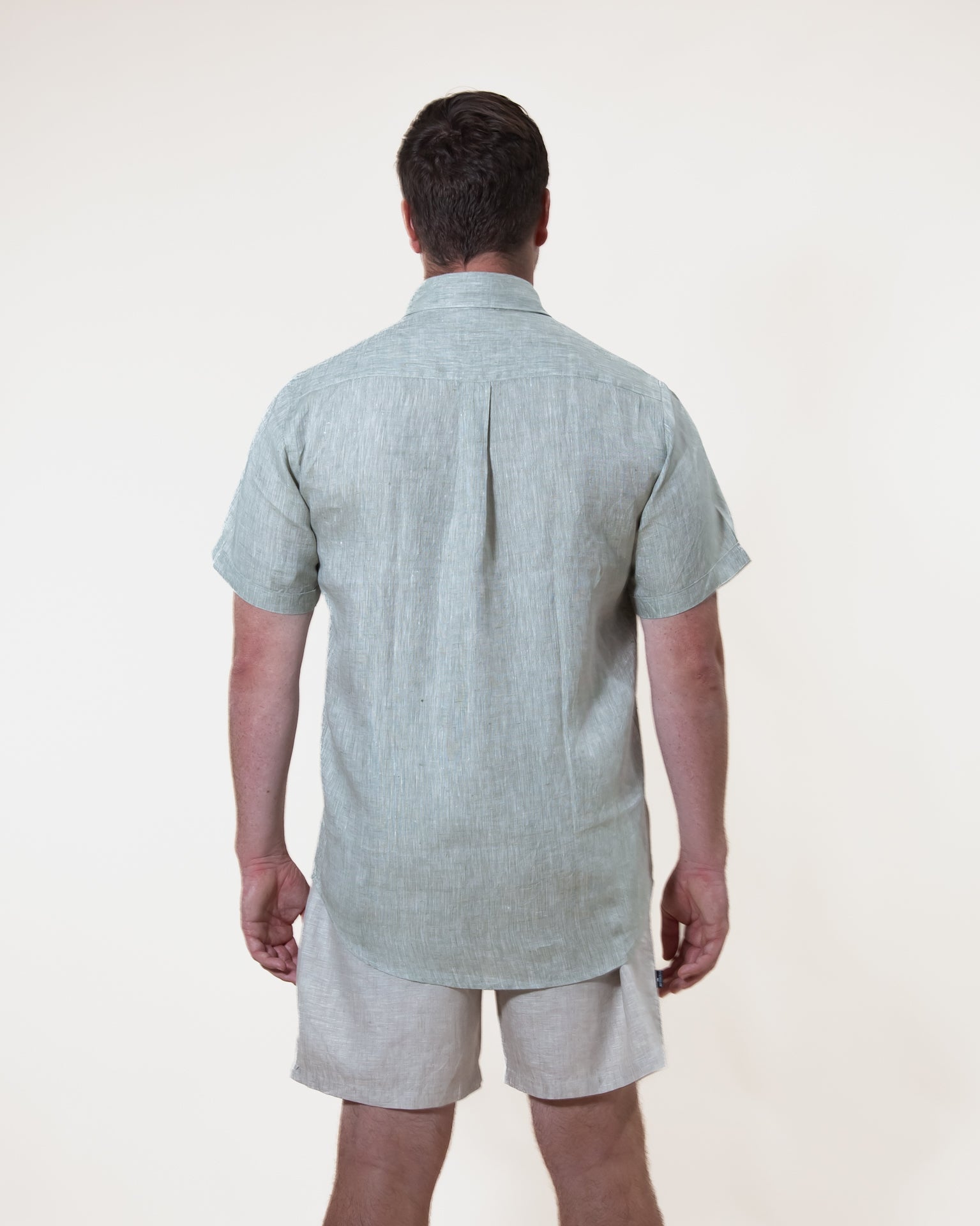 Pistachio - Short Sleeve Natural Hemp Shirt - Mr. Linen Co Mr. Linen CO