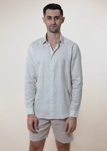 Sabbioso Stripes - Long Sleeve Italian Linen Shirt - Mr. Linen Co Mr. Linen CO