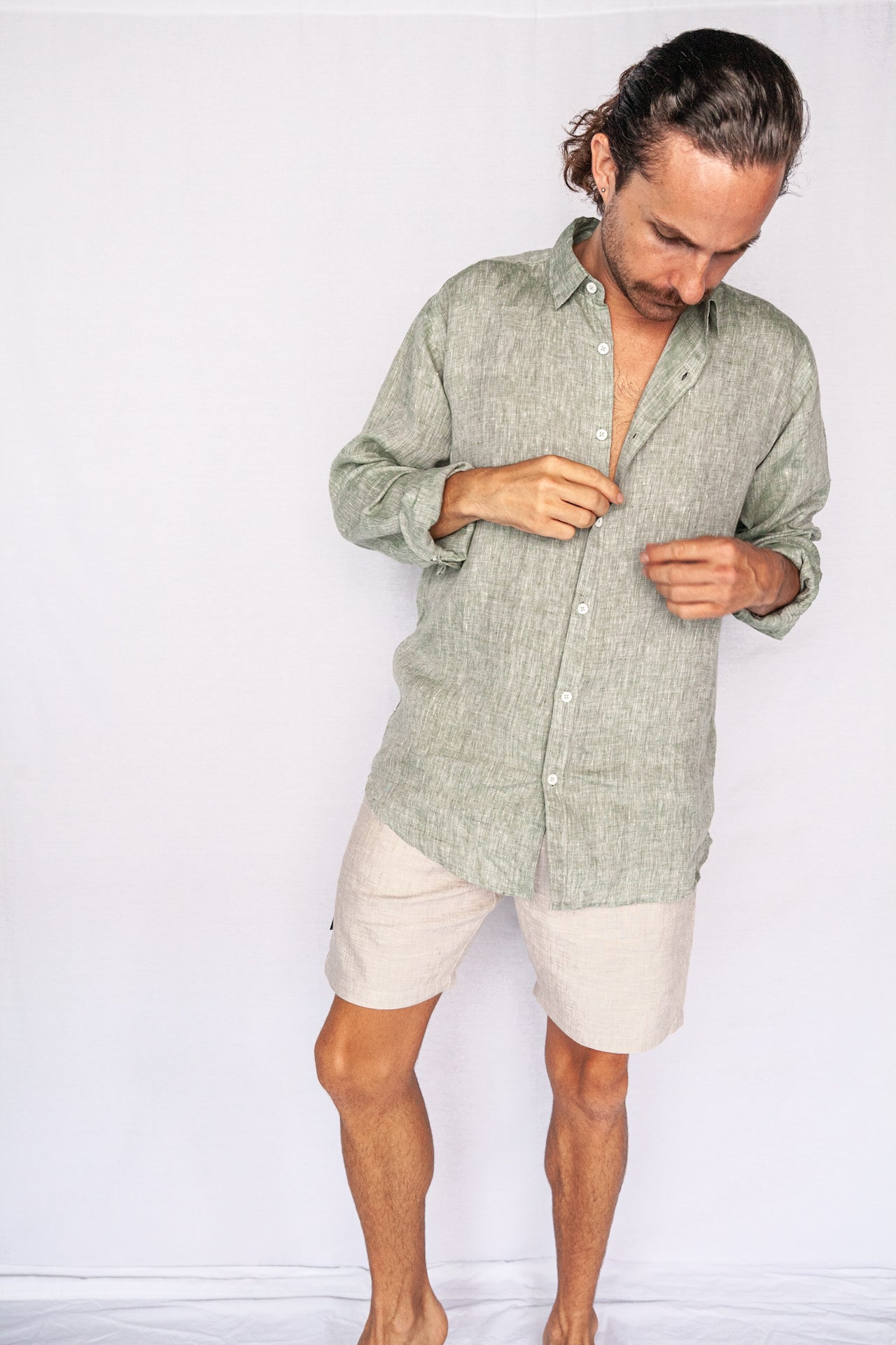 Sage - Long Sleeve Italian Linen Shirt - Mr. Linen Co Mr. Linen CO