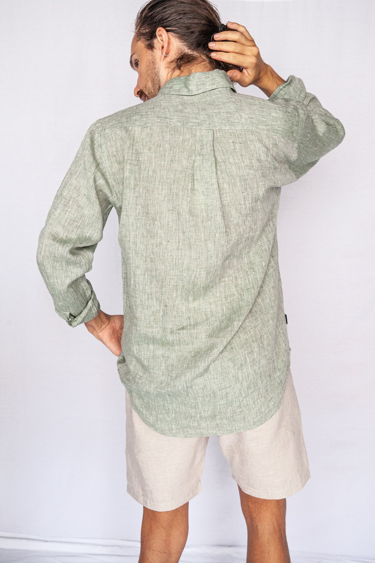 Sage - Long Sleeve Italian Linen Shirt - Mr. Linen Co Mr. Linen CO