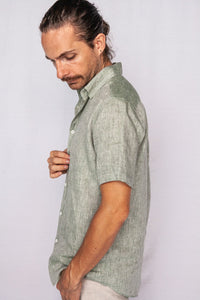 Sage - Short Sleeve Italian Linen Shirt - Mr. Linen Co Mr. Linen CO