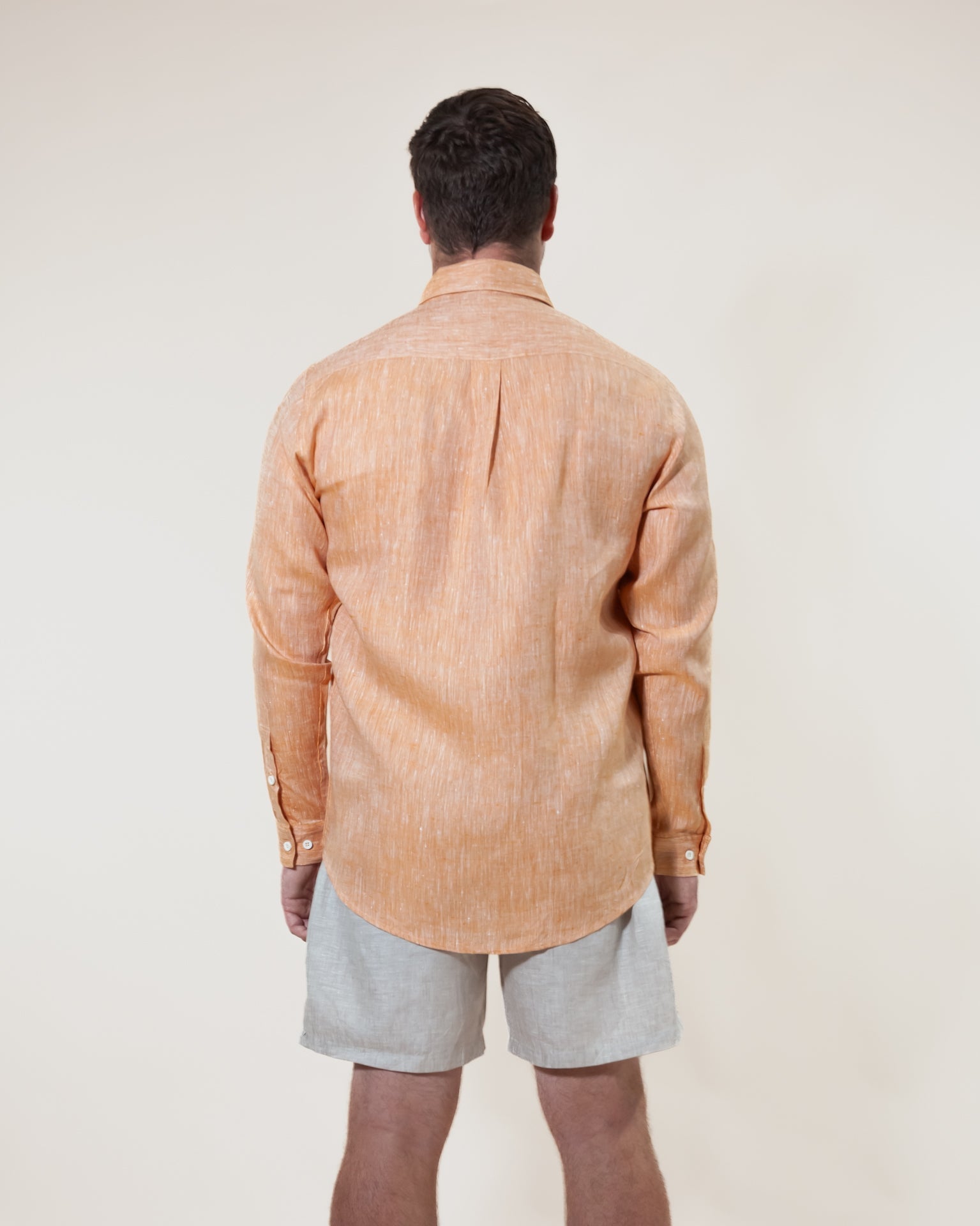 Tangerine - Long Sleeve Natural Hemp Shirt - Mr. Linen Co Mr. Linen CO