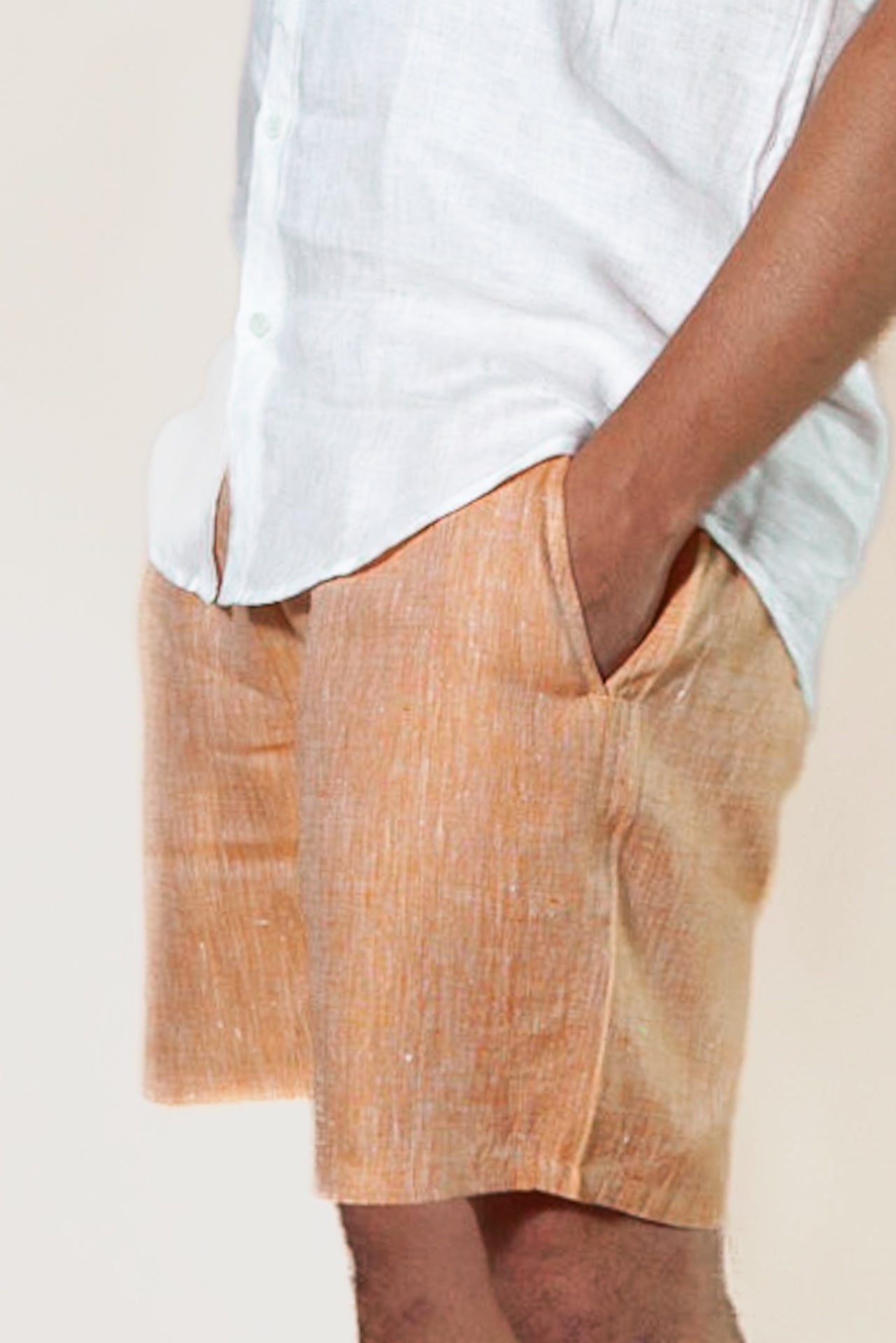 Tangerine - Natural Hemp Shorts - Mr. Linen Co Mr. Linen CO