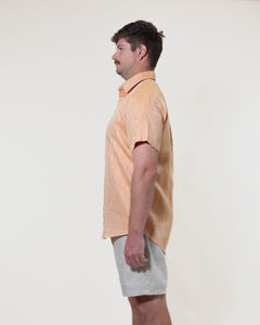 Tangerine - Short Sleeve Natural Hemp Shirt - Mr. Linen Co Mr. Linen CO