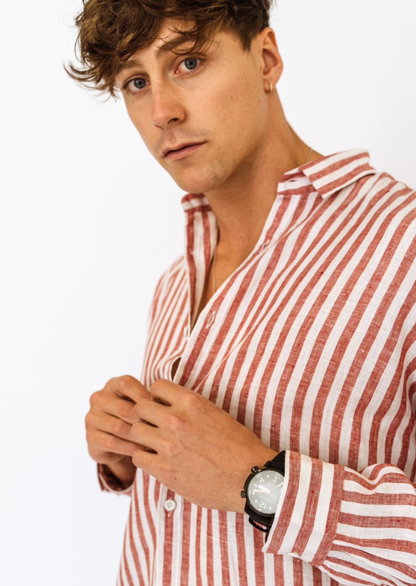 Tuscan Stripes - Long Sleeve Italian Linen Shirt - Mr. Linen Co Mr. Linen CO