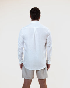 White - Long Sleeve Natural Hemp Shirt - Mr. Linen Co Mr. Linen CO