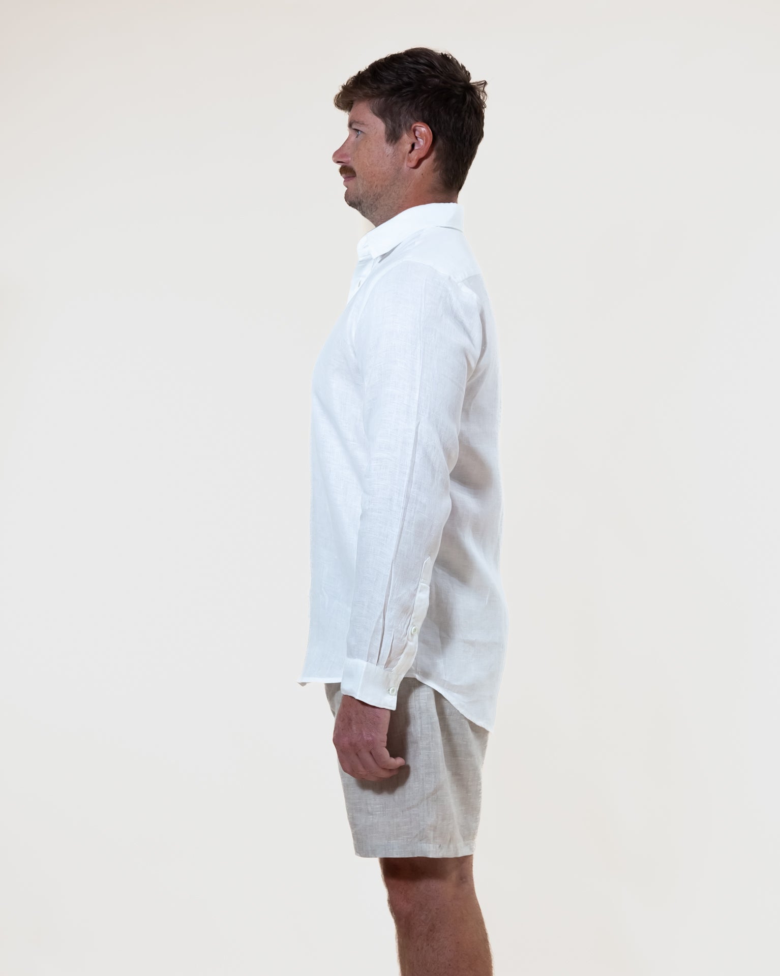 White - Long Sleeve Natural Hemp Shirt - Mr. Linen Co Mr. Linen CO