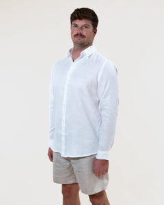 White - Long Sleeve Natural Hemp Shirt - Mr. Linen Co Mr. Linen CO