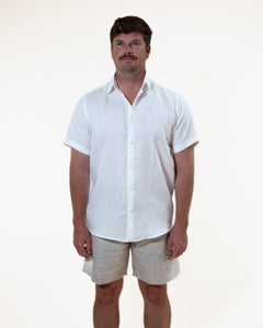 White - Short Sleeve Natural Hemp Shirt- Mr. Linen Co Mr. Linen CO