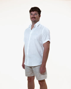 White - Short Sleeve Natural Hemp Shirt- Mr. Linen Co Mr. Linen CO