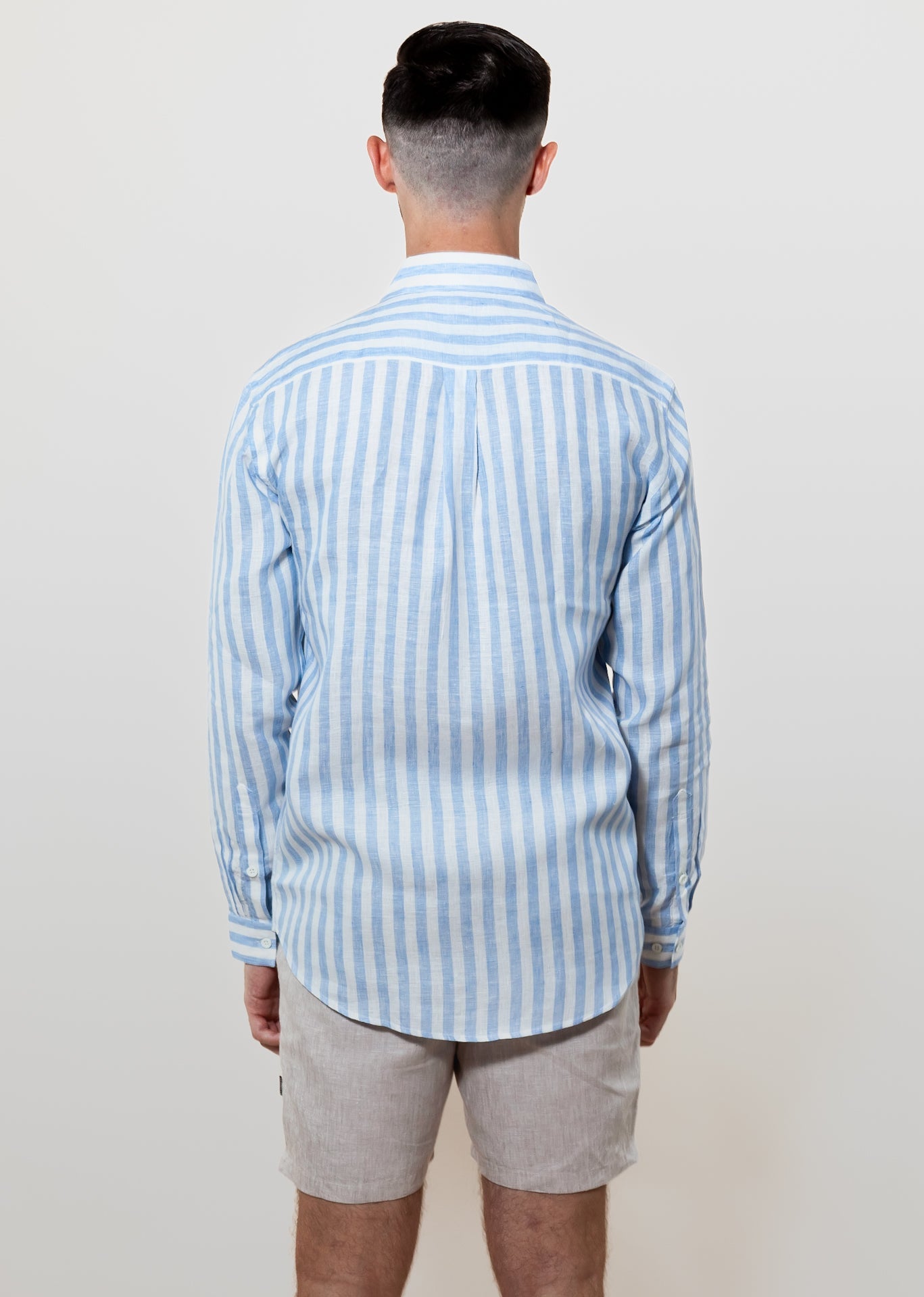 Yacht Club - Long Sleeve Italian Stripe Linen Shirt - Mr. Linen Co Mr. Linen CO