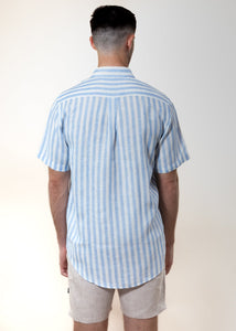 Yacht Club - Short Sleeve Italian Stripe Linen Shirt - Mr. Linen Co Mr. Linen CO