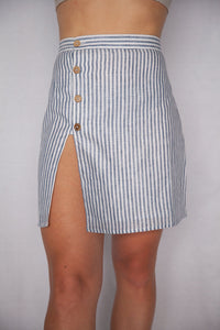 Yacht Master - Italian Stripe Linen Mini Skirt - Mr. Linen Co Mr. Linen CO