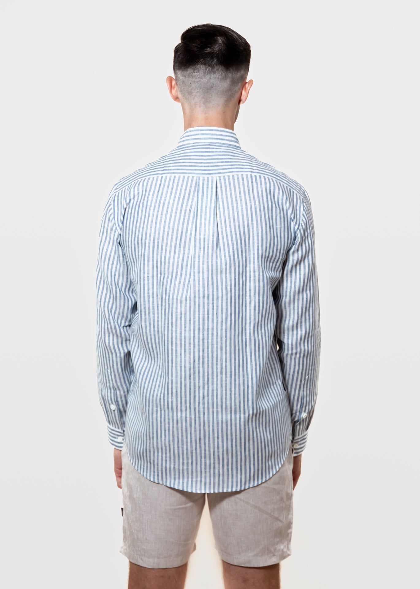 Yacht Master - Long Sleeve Italian Stripe Linen Shirt  - Mr. Linen Co Mr. Linen CO